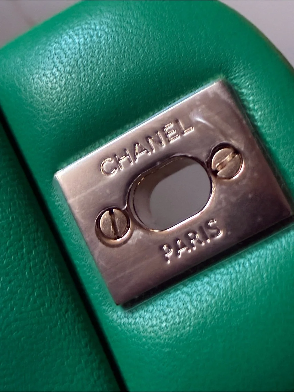 CHANEL Green Quilted Mini Flap Bag